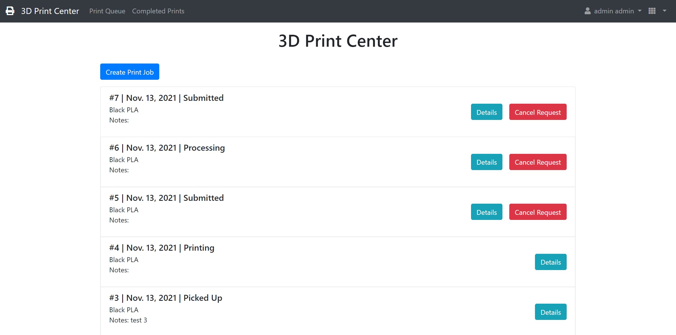 Print Queue Main Page V2